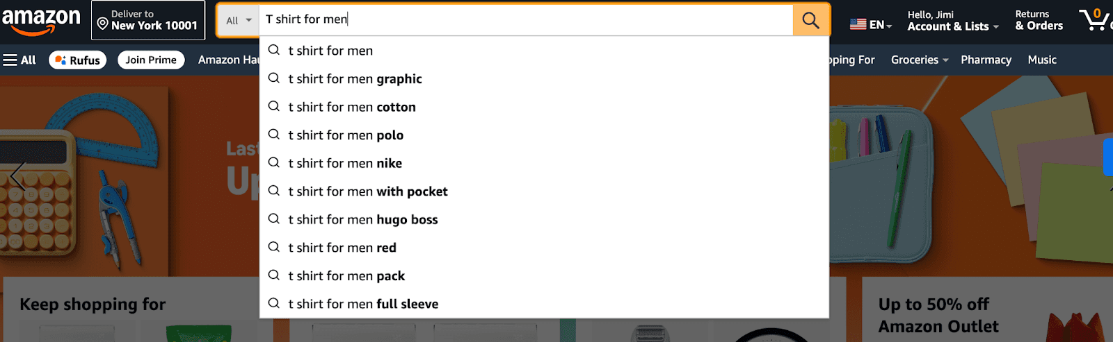 Example of Amazon’s Autocomplete For Keyword Research