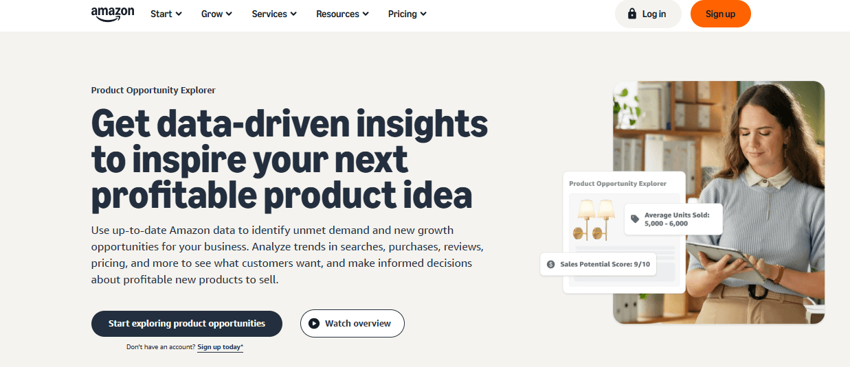 Dashboard Interface Of The Product Opportunity Explorer